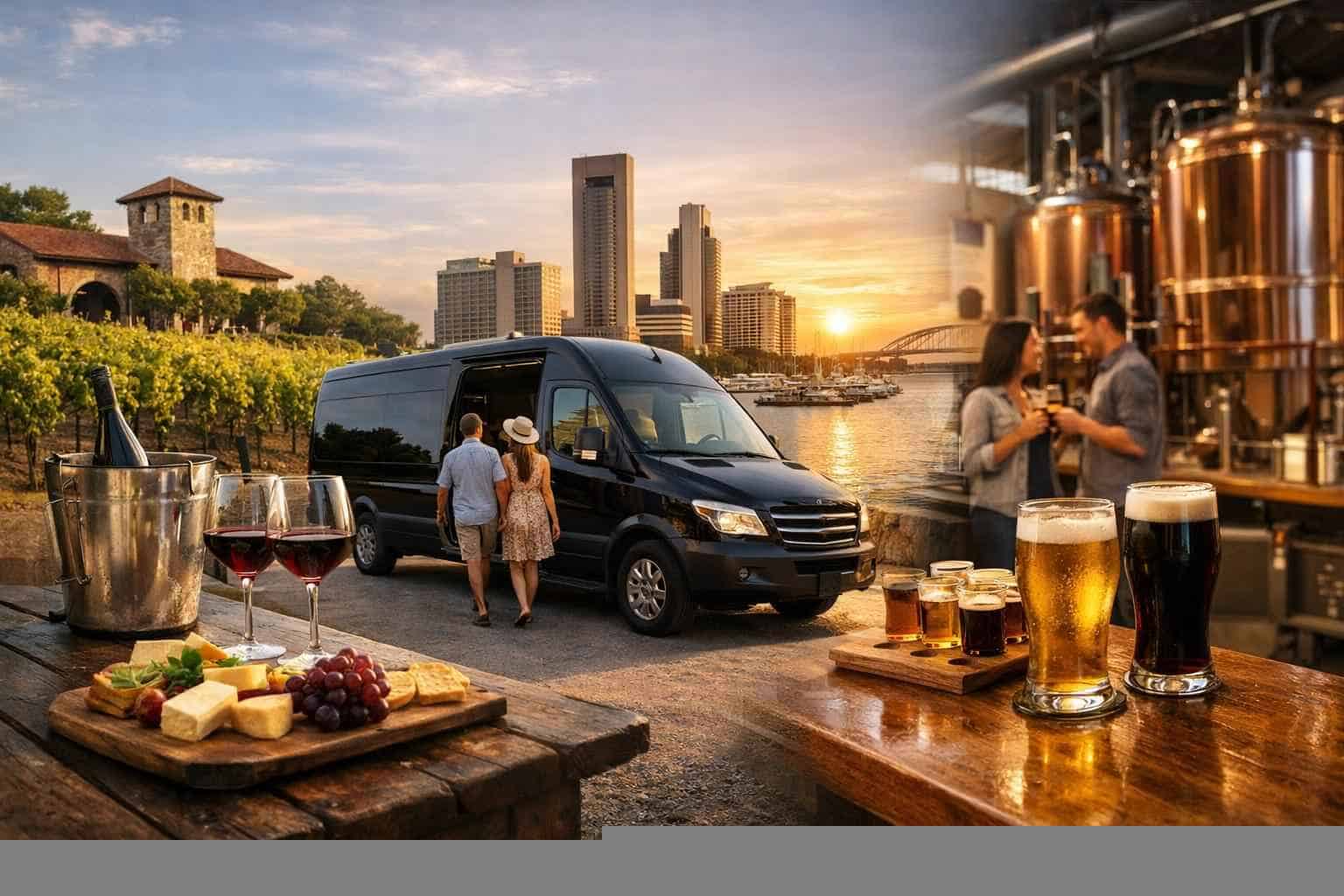 Can you handle multi-stop winery brewery city tours around Corpus Christi Texas?