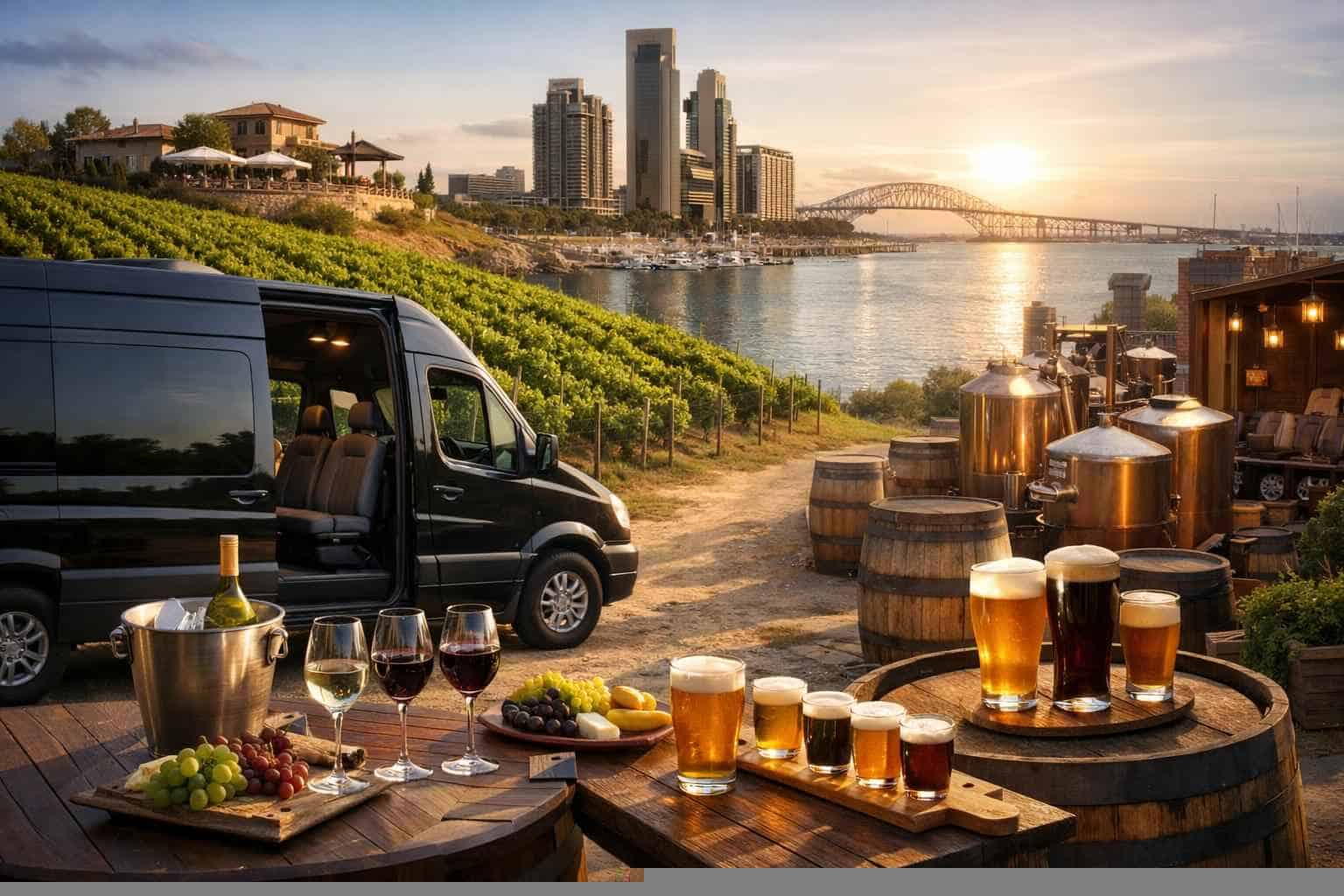 Can you handle multi stop winery brewery city tours around Corpus Christi Texas?