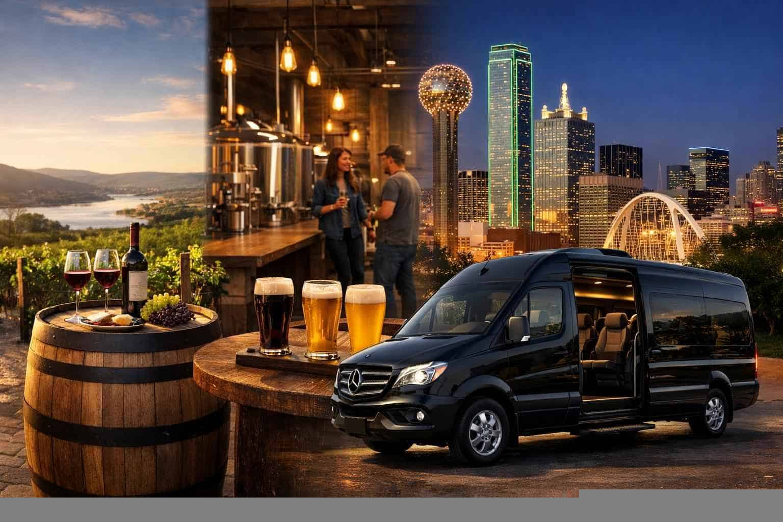 Can you handle multi-stop winery brewery city tours around Dallas Texas