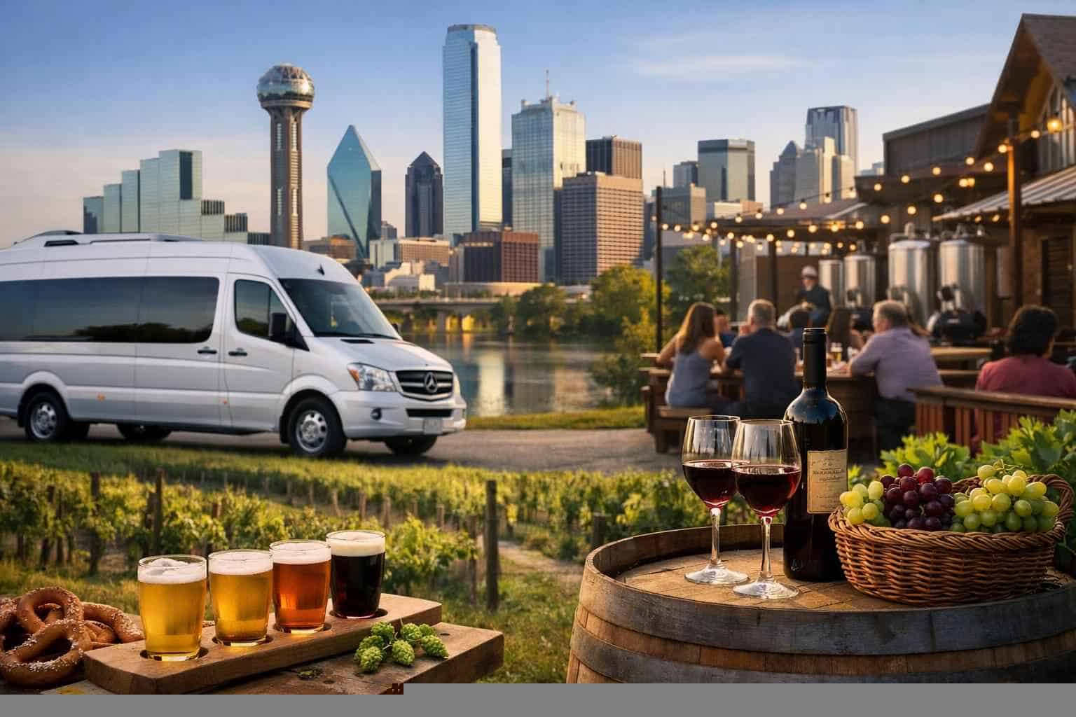 Can you handle multi stop winery brewery city tours around Dallas Texas?