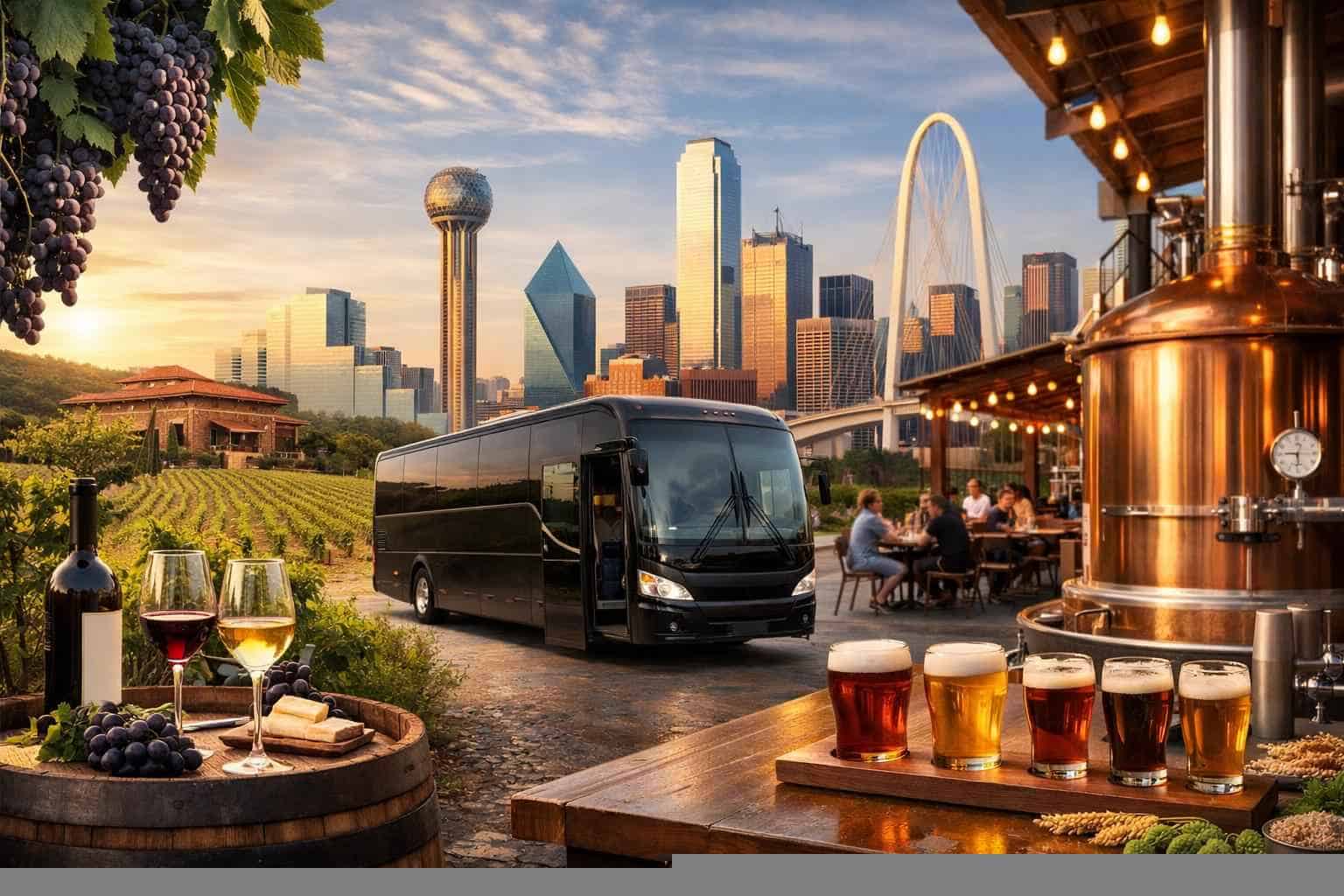 Can you handle multi-stop winery brewery city tours around Dallas Texas