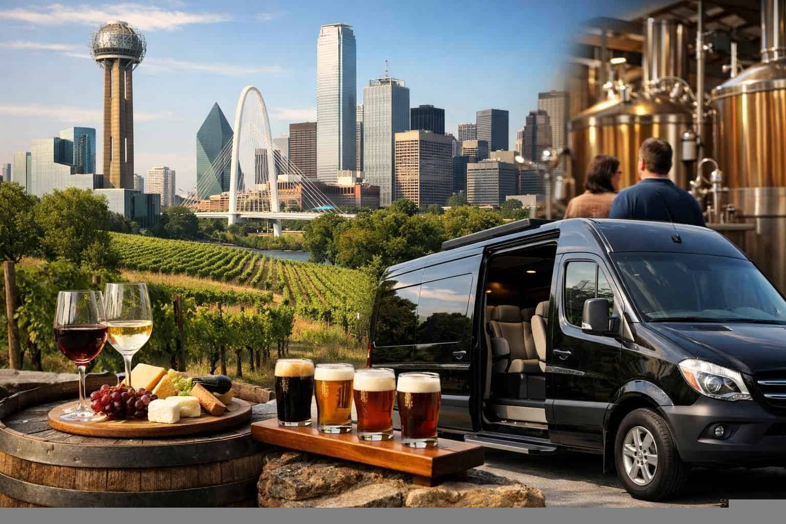 Can you handle multi-stop winery brewery city tours around Dallas Texas