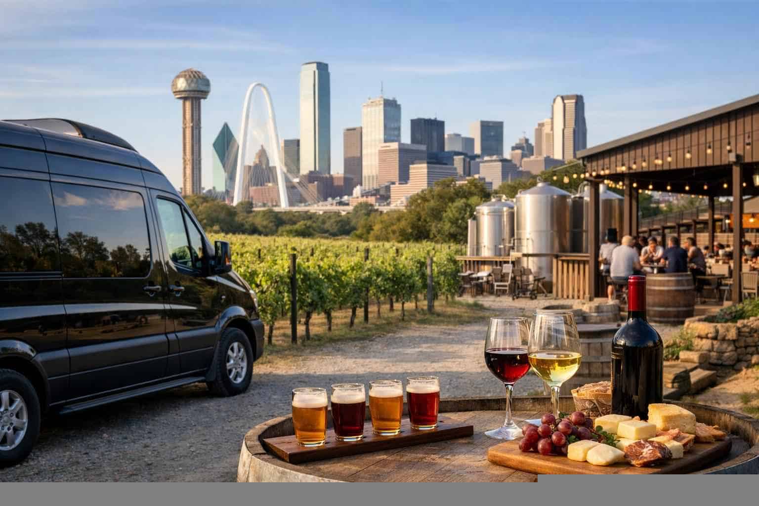 Can you handle multi-stop winery brewery city tours around Dallas Texas?
