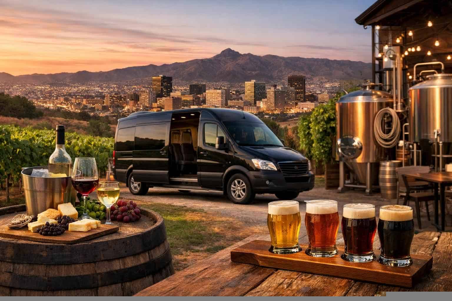 Can you handle multi-stop winery brewery city tours around El Paso Texas?