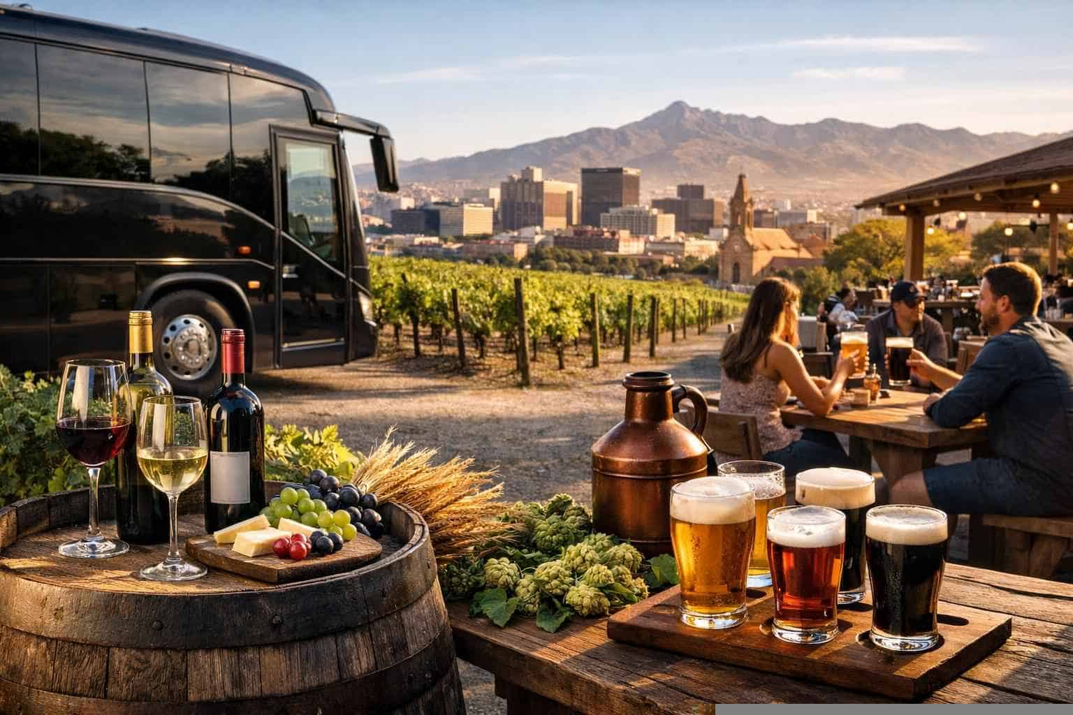 Can you handle multi stop winery brewery city tours around El Paso Texas?
