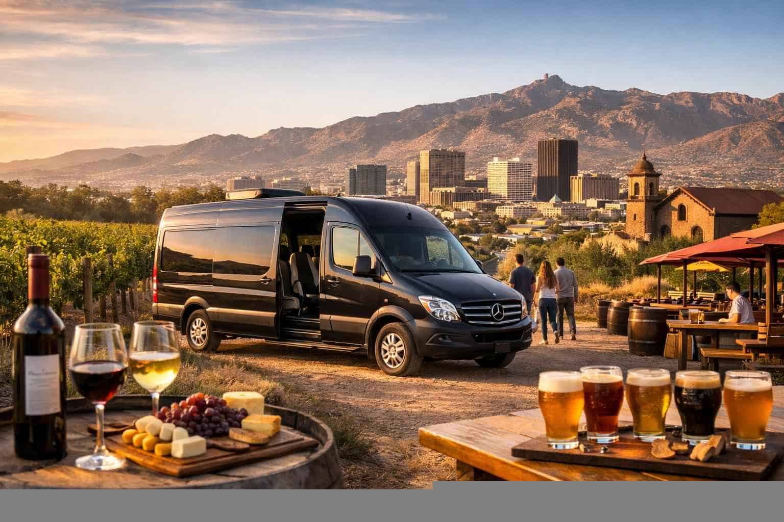 Can you handle multi stop winery brewery city tours around El Paso Texas?