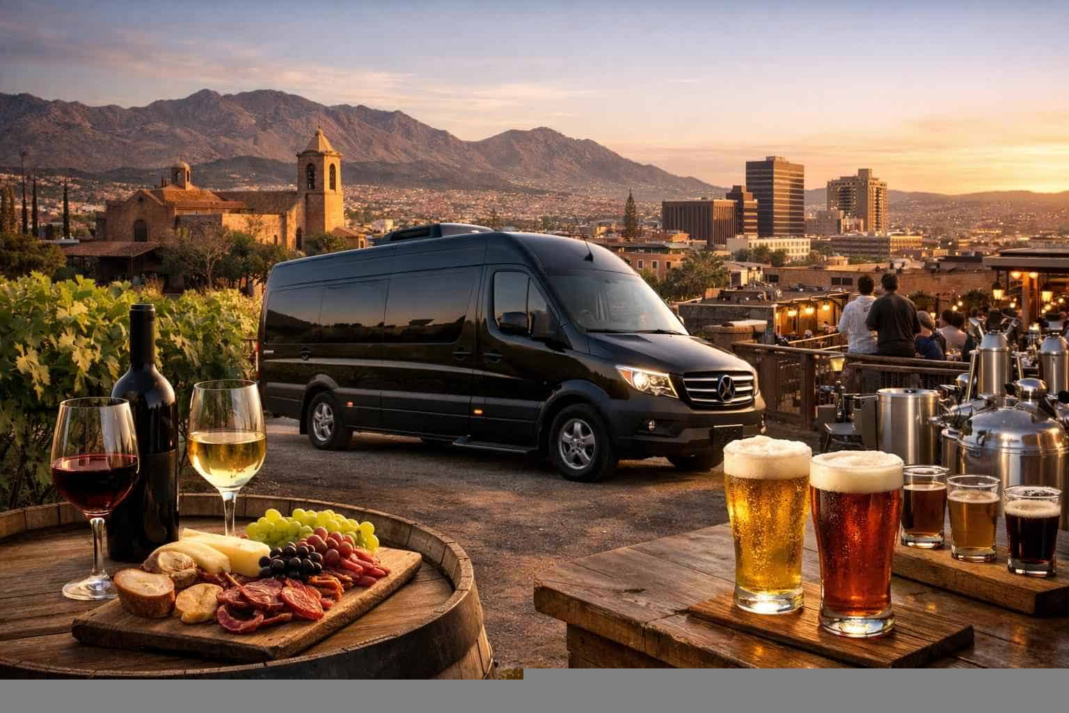 Can you handle multi-stop winery brewery city tours around El Paso Texas?