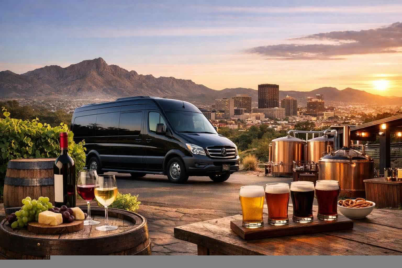Can you handle multi-stop winery brewery city tours around El Paso Texas?