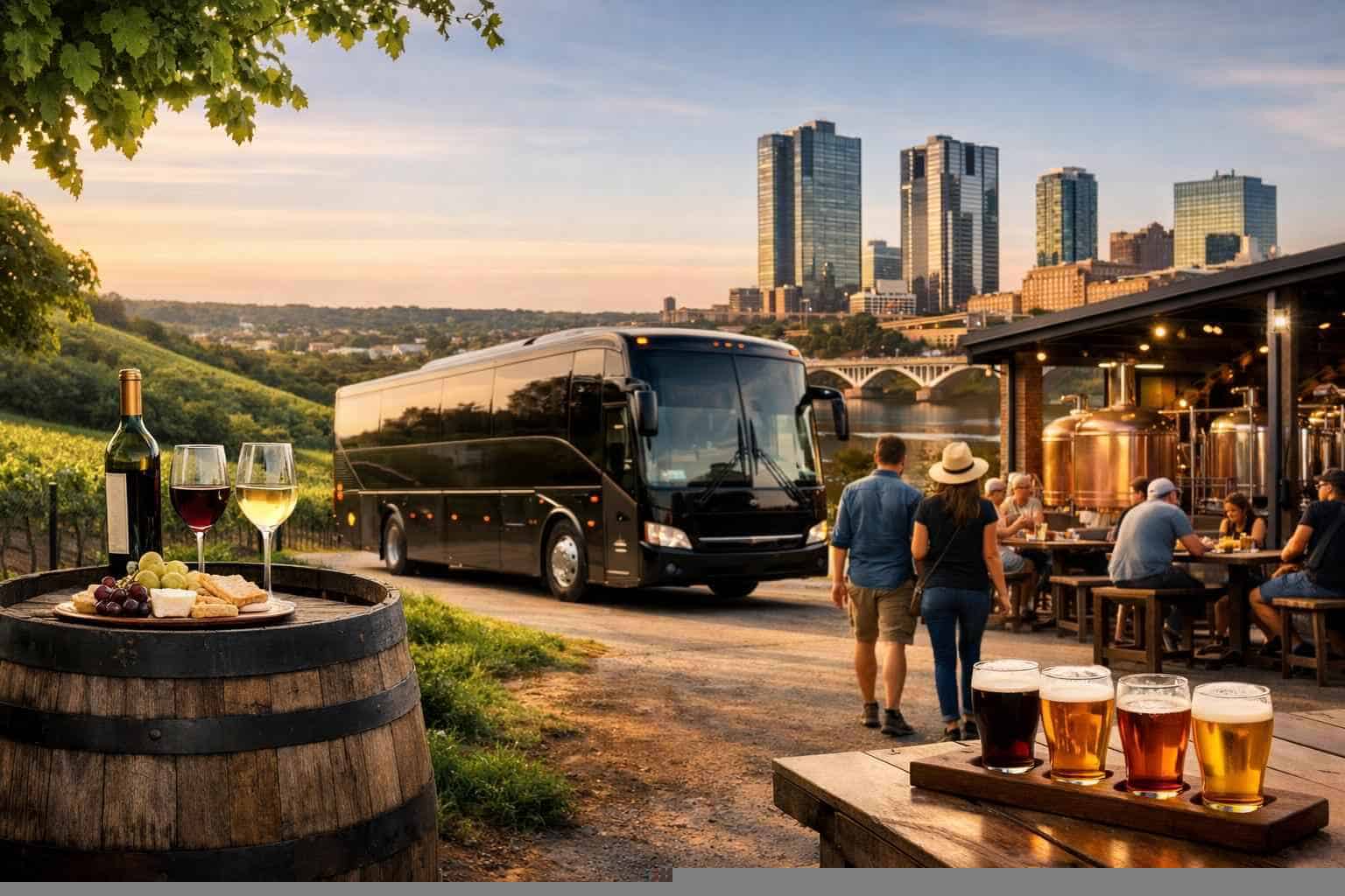 Can you handle multi-stop winery brewery city tours around Fort Worth Texas?