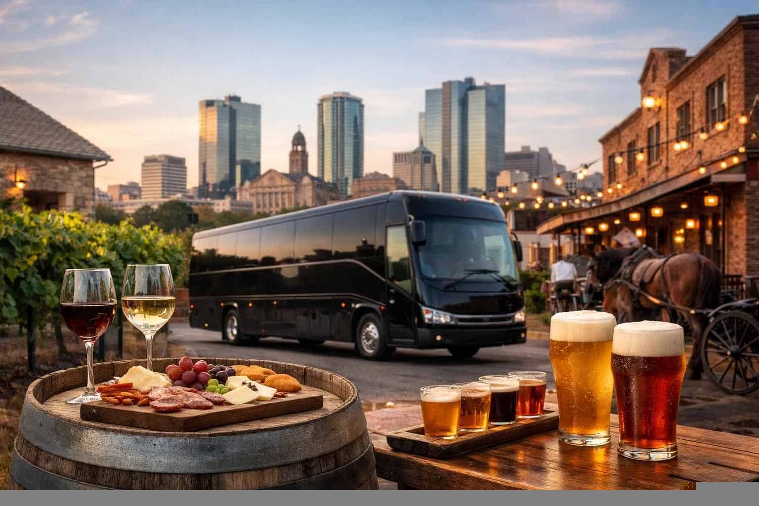Can you handle multi-stop winery brewery city tours around Fort Worth Texas?