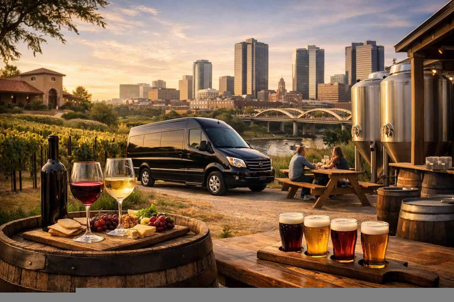 Can you handle multi-stop winery brewery city tours around Fort Worth Texas