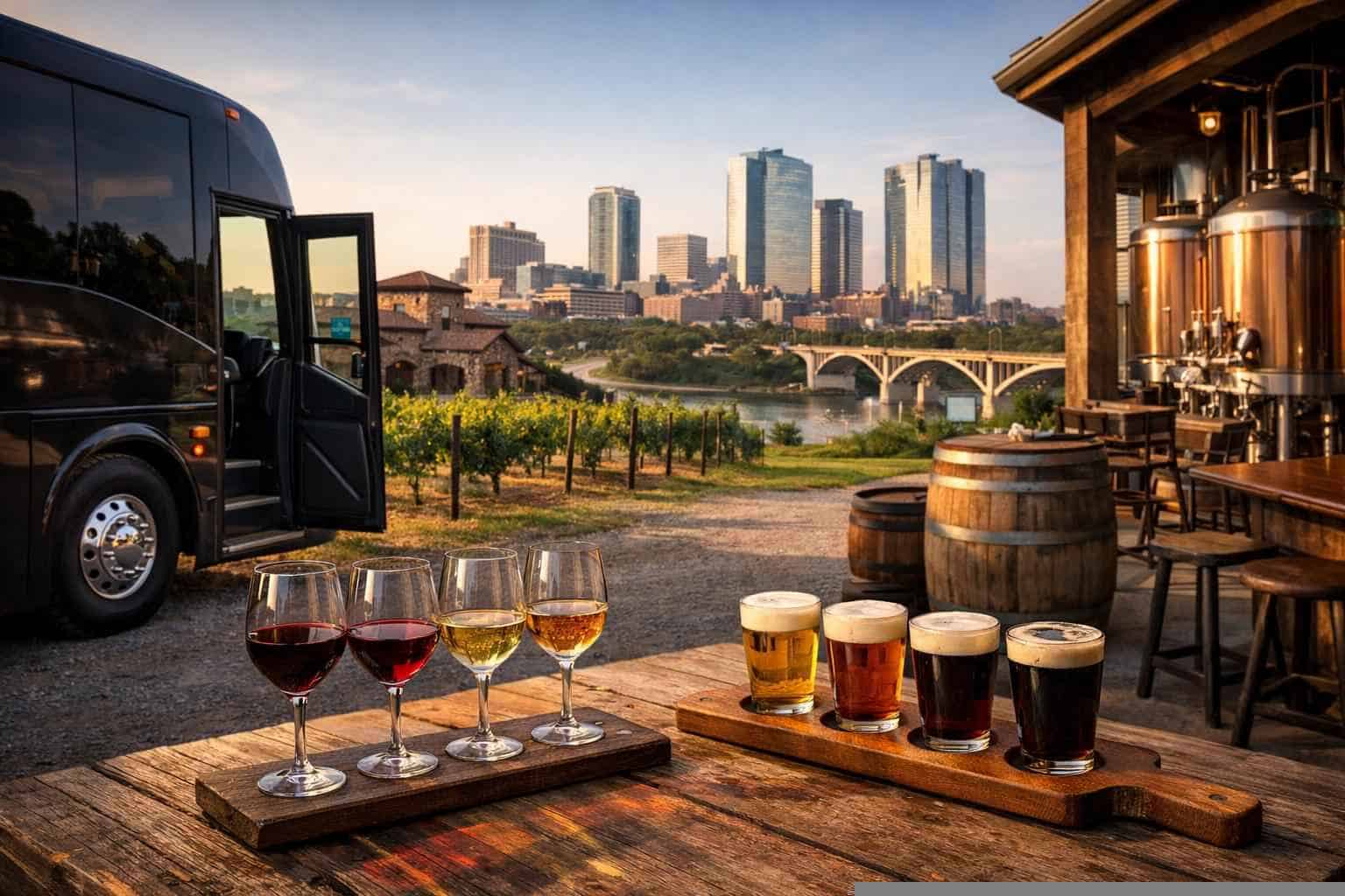 Can you handle multi-stop winery brewery city tours around Fort Worth Texas?