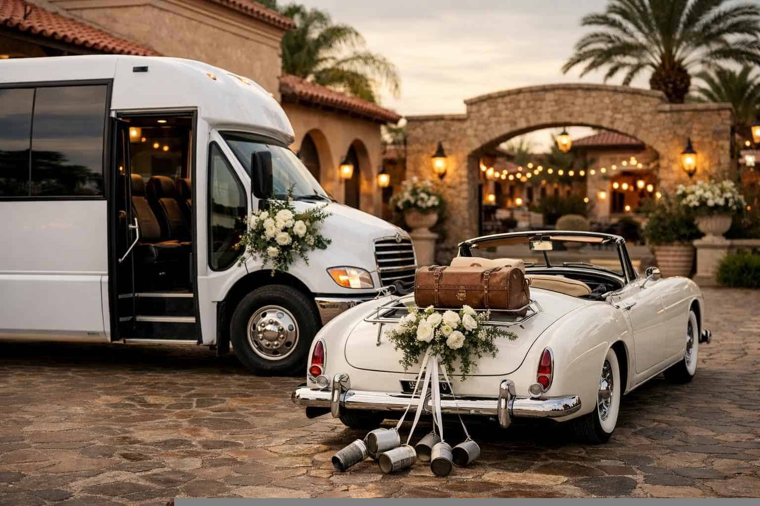 Do You Provide Wedding Day Shuttles And A Classic Vintage Getaway Car In Laredo Texas
