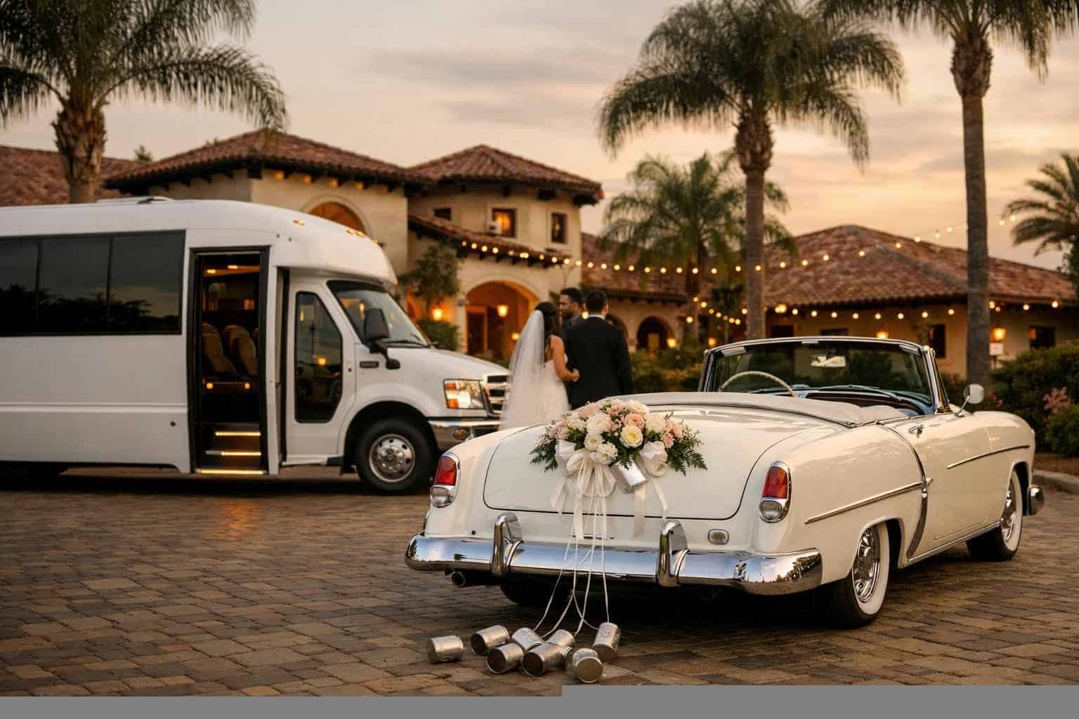 Do You Provide Wedding Day Shuttles And A Classic Vintage Getaway Car In Laredo Texas?