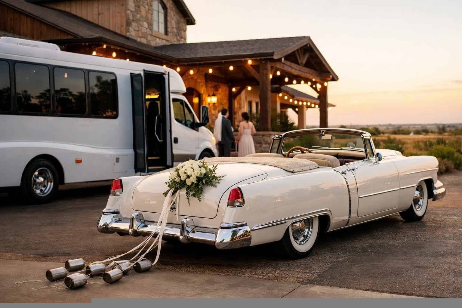 Do You Provide Wedding Day Shuttles And A Classic Vintage Getaway Car In Lubbock Texas