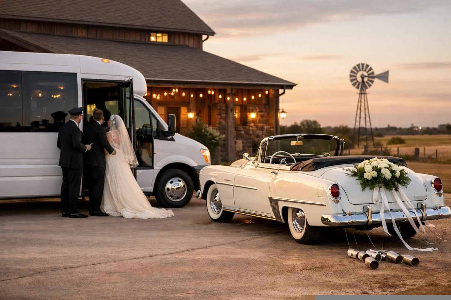 Do You Provide Wedding Day Shuttles And A Classic Vintage Getaway Car In Lubbock Texas
