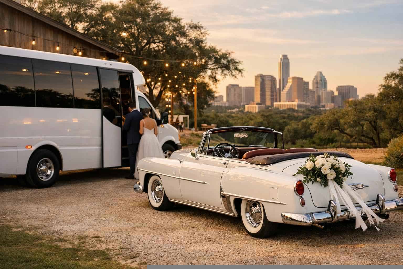 Do You Provide Wedding Day Shuttles And A Classic Vintage Getaway Car In Lubbock Texas?