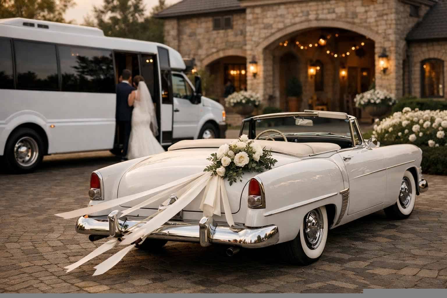 Do You Provide Wedding Day Shuttles And A Classic Vintage Getaway Car In Plano Texas?