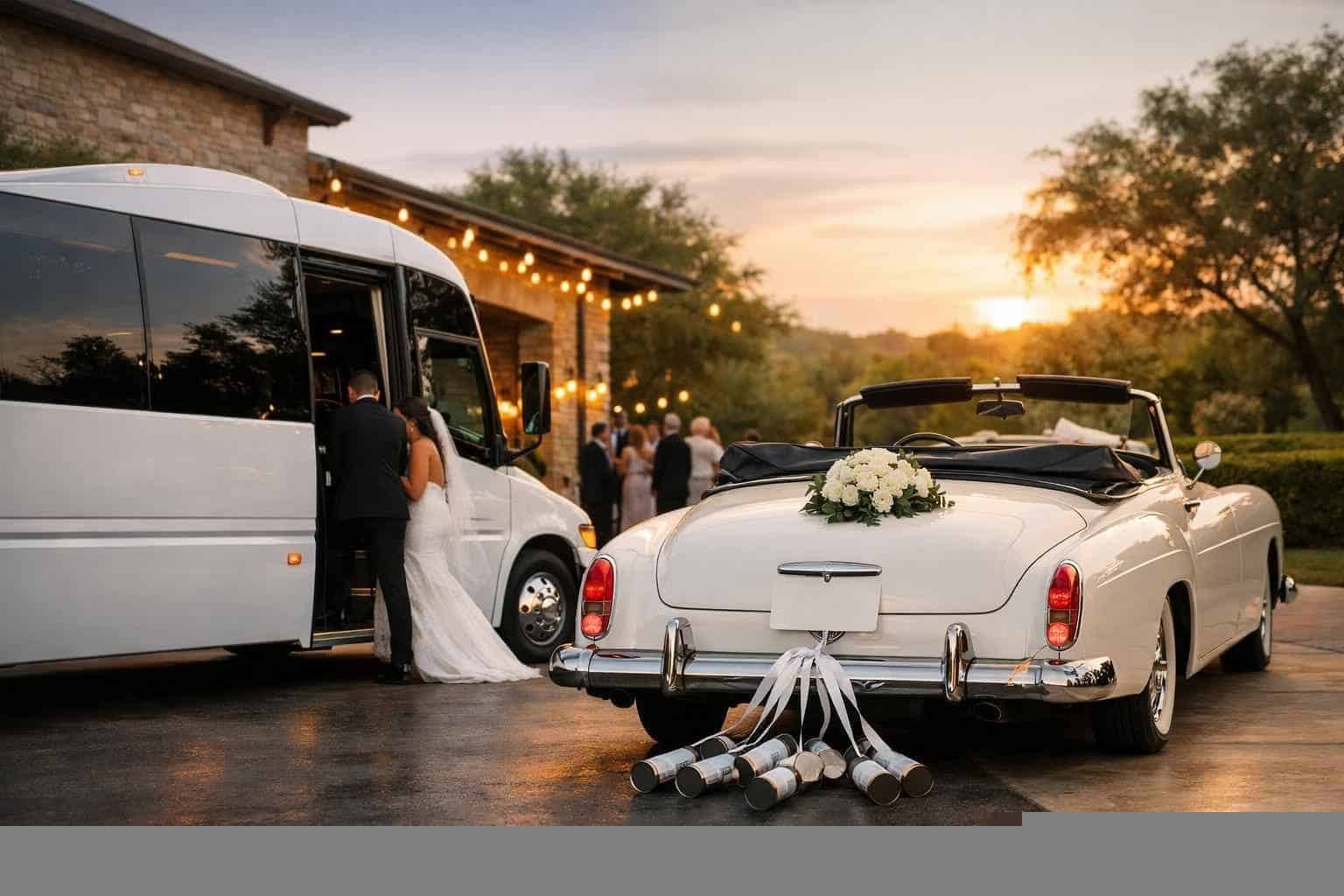 Do You Provide Wedding Day Shuttles And A Classic Vintage Getaway Car In Plano Texas?