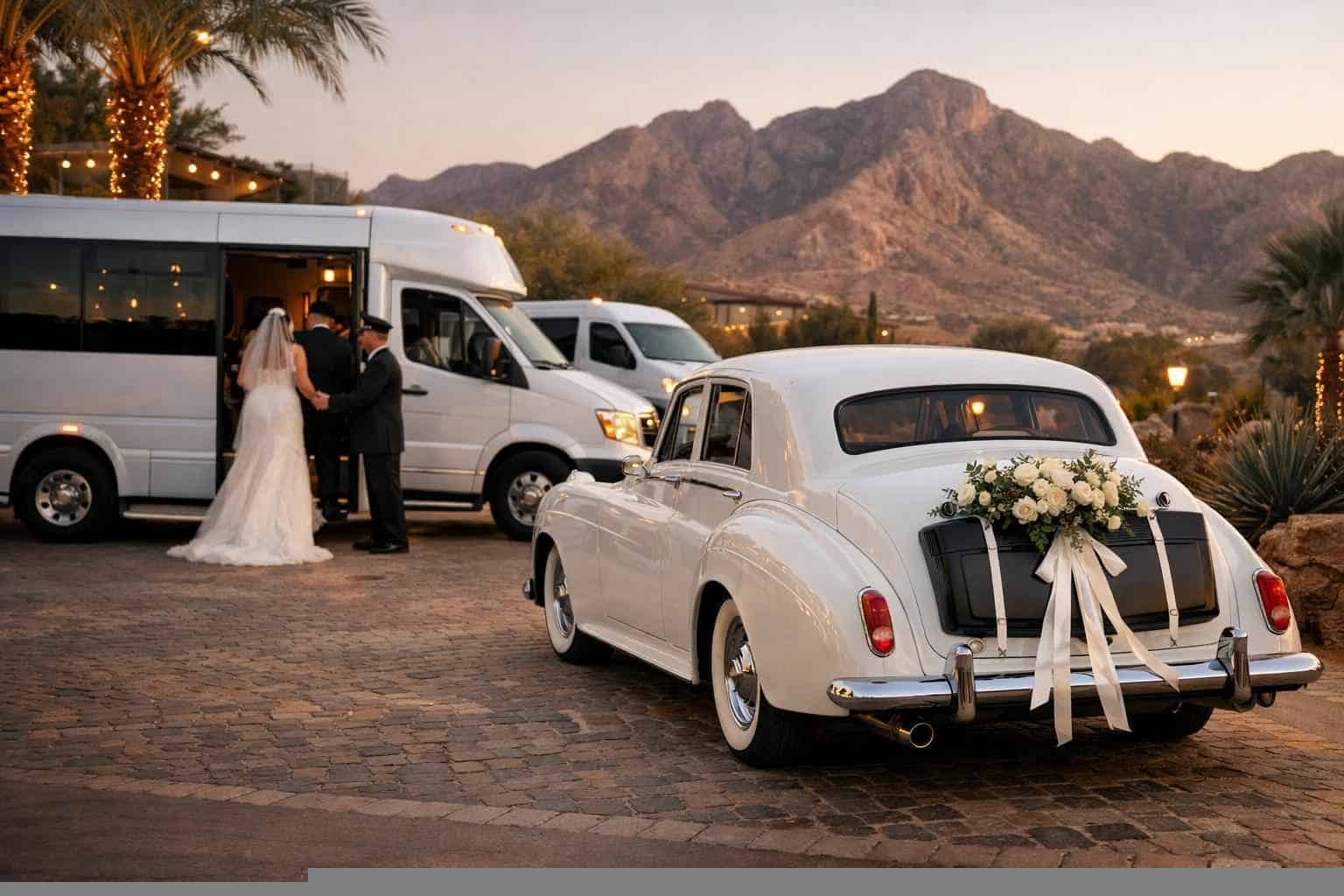 Do you provide wedding day shuttles and a classic or vintage getaway car in El Paso Texas