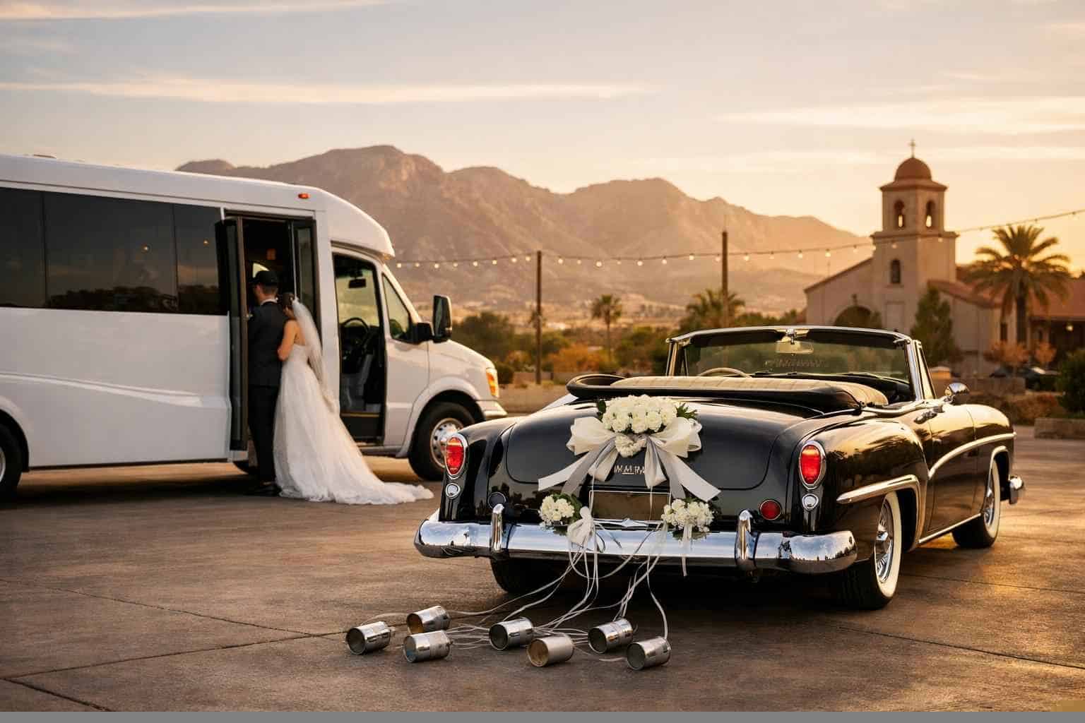 Do you provide wedding day shuttles and a classic or vintage getaway car in El Paso Texas?