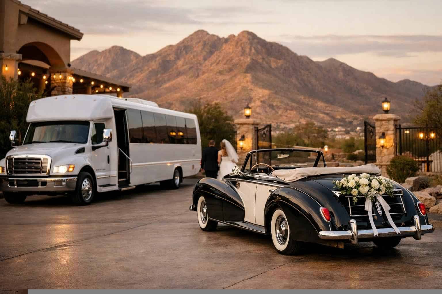 Do You Provide Wedding Day Shuttles And A Classic Or Vintage Getaway Car In El Paso Texas?