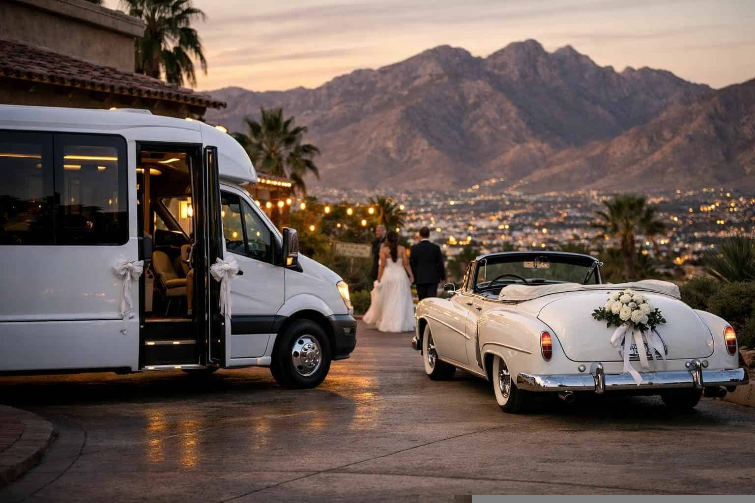 Do you provide wedding day shuttles and a classic or vintage getaway car in El Paso Texas?