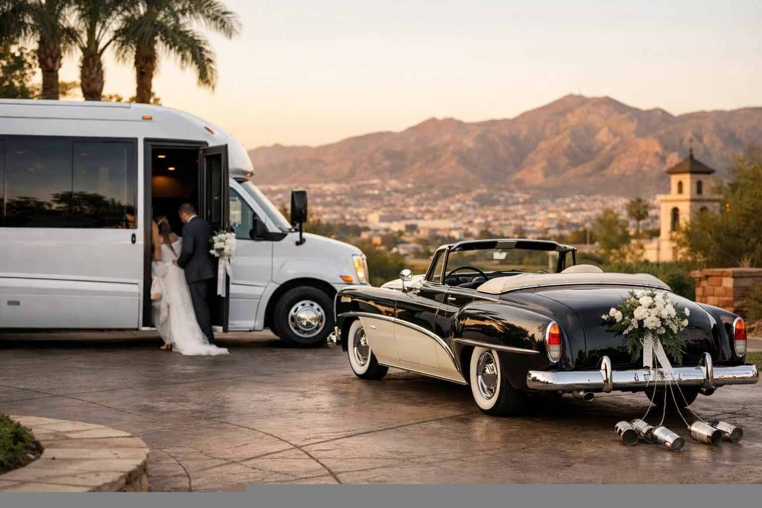 Do you provide wedding day shuttles and a classic or vintage getaway car in El Paso Texas?