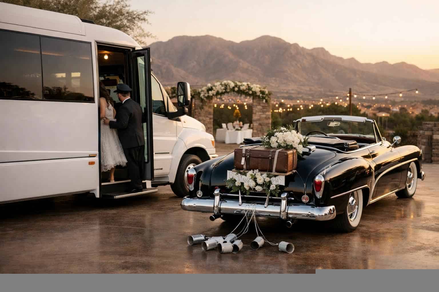 Do you provide wedding day shuttles and a classic or vintage getaway car in El Paso Texas