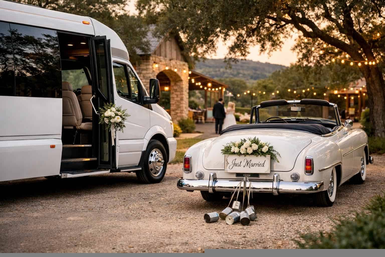 Do You Provide Wedding Day Shuttles And A Classic Vintage Getaway Car In Austin Texas