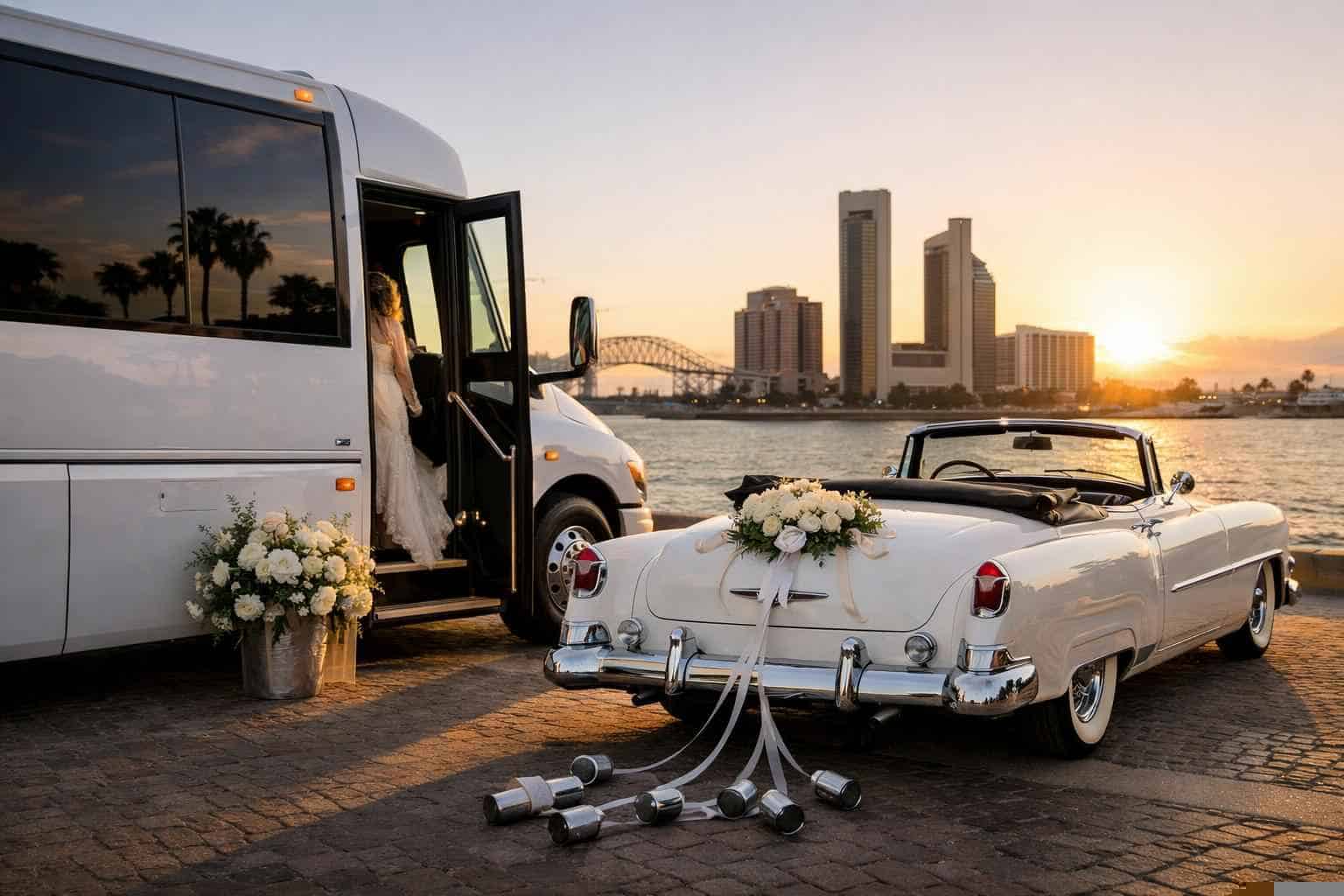 Do You Provide Wedding Day Shuttles And A Classic Vintage Getaway Car In Corpus Christi Texas?