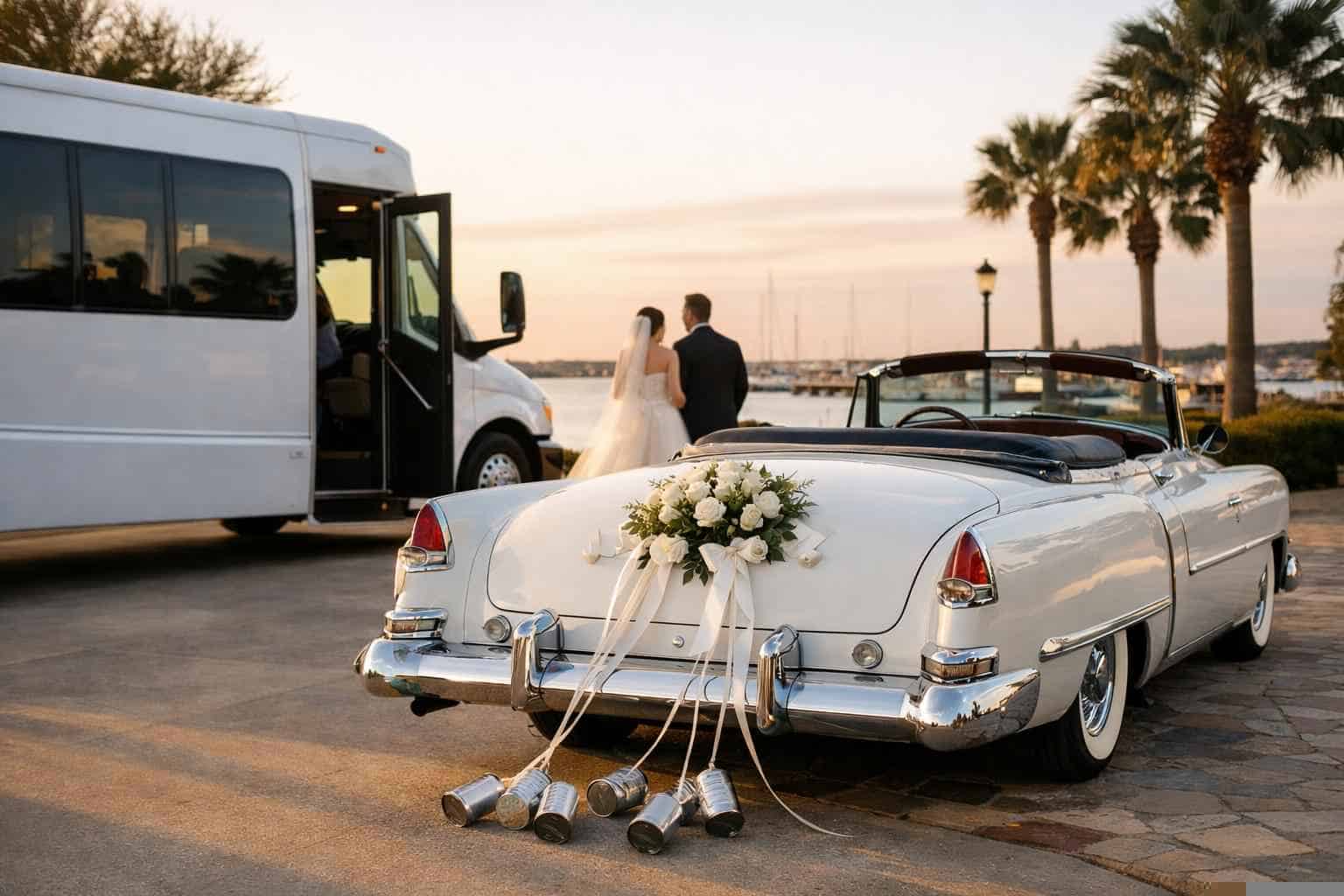 Do You Provide Wedding Day Shuttles And A Classic Vintage Getaway Car In Corpus Christi Texas