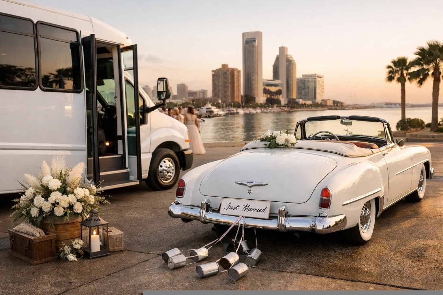 Do You Provide Wedding Day Shuttles And A Classic Vintage Getaway Car In Corpus Christi Texas?