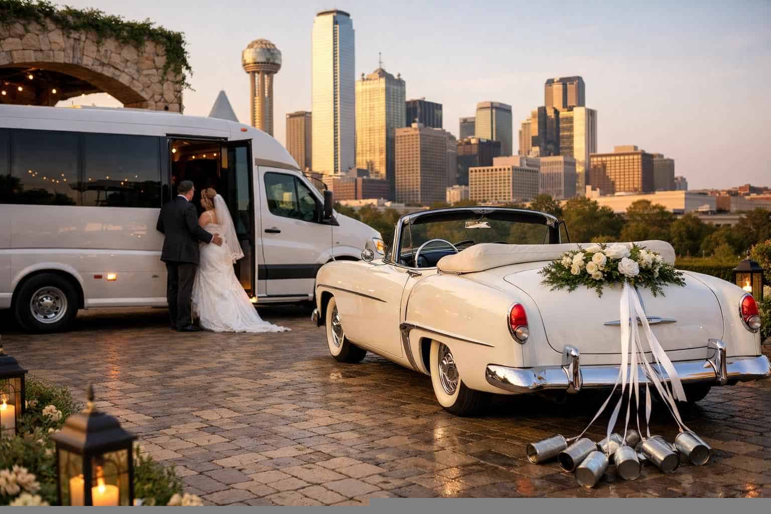 Do You Provide Wedding Day Shuttles And A Classic Vintage Getaway Car In Dallas Texas
