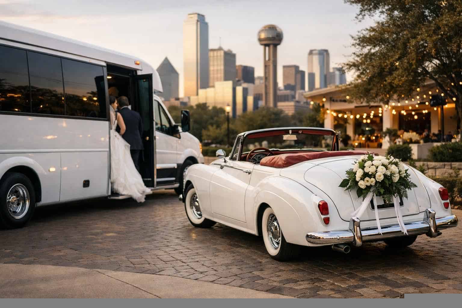 Do You Provide Wedding Day Shuttles And A Classic Vintage Getaway Car In Dallas Texas