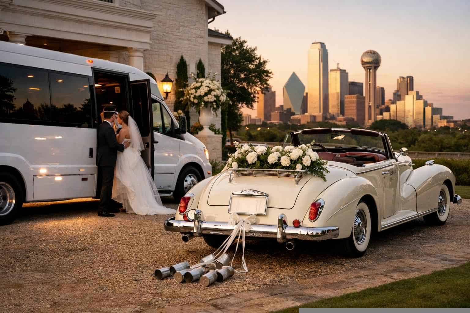 Do You Provide Wedding Day Shuttles And A Classic Vintage Getaway Car In Dallas Texas?