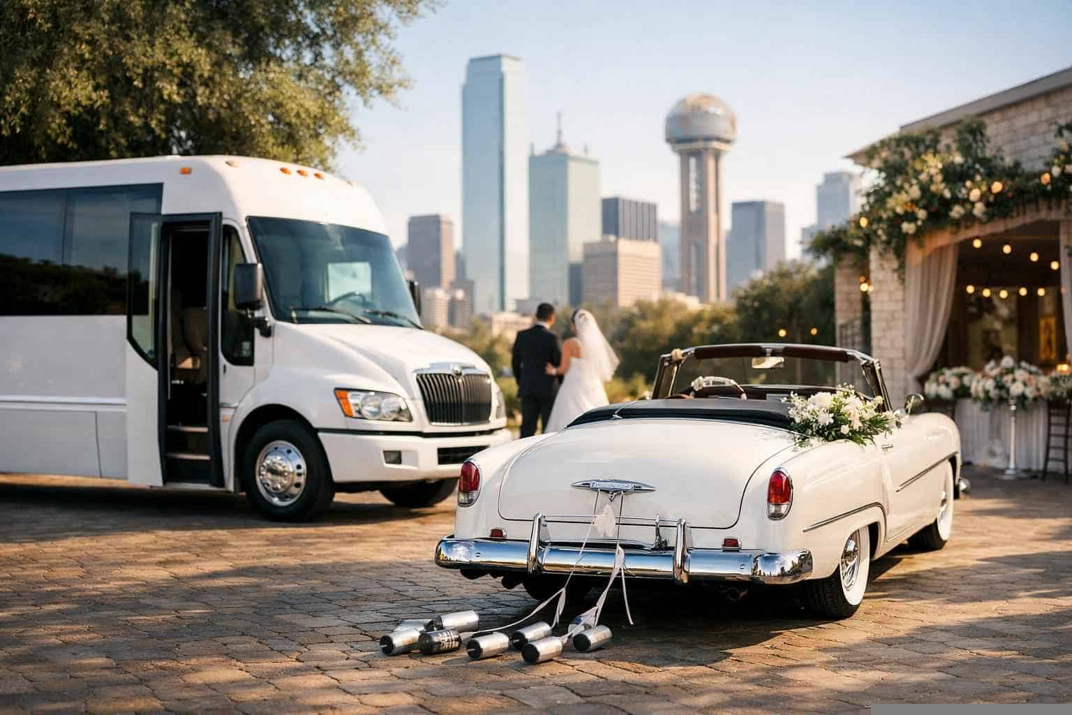 Do You Provide Wedding Day Shuttles And A Classic Vintage Getaway Car In Dallas Texas?