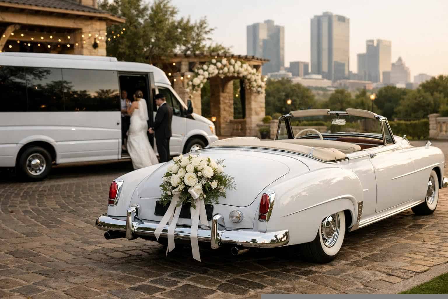 Do You Provide Wedding Day Shuttles And A Classic Vintage Getaway Car In Fort Worth Texas