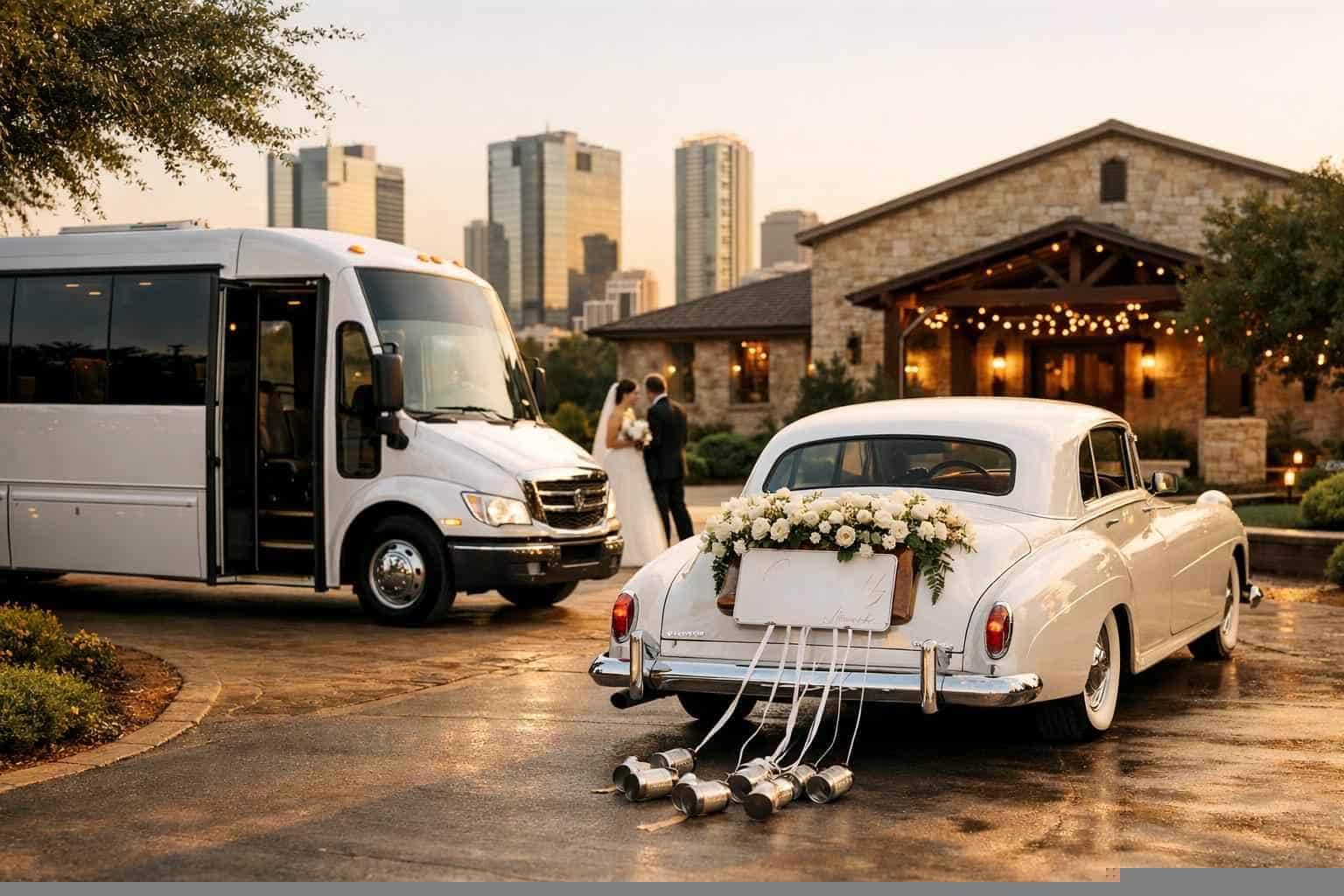 Do You Provide Wedding Day Shuttles And A Classic Vintage Getaway Car In Fort Worth Texas?