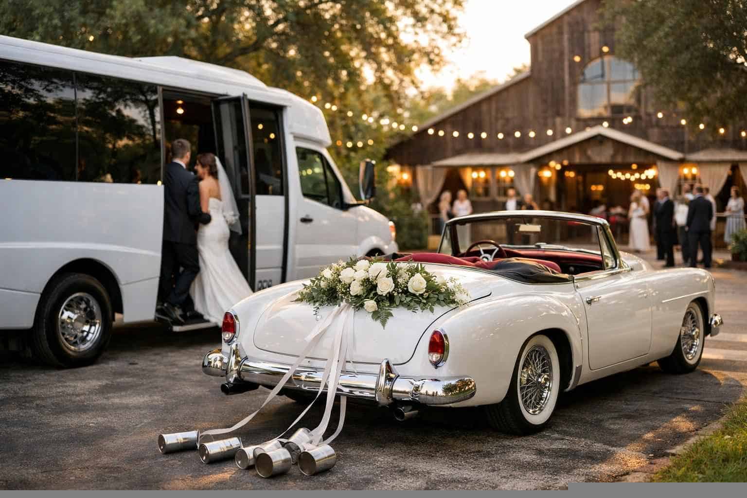 Do You Provide Wedding Day Shuttles And A Classic Vintage Getaway Car In Garland Texas?