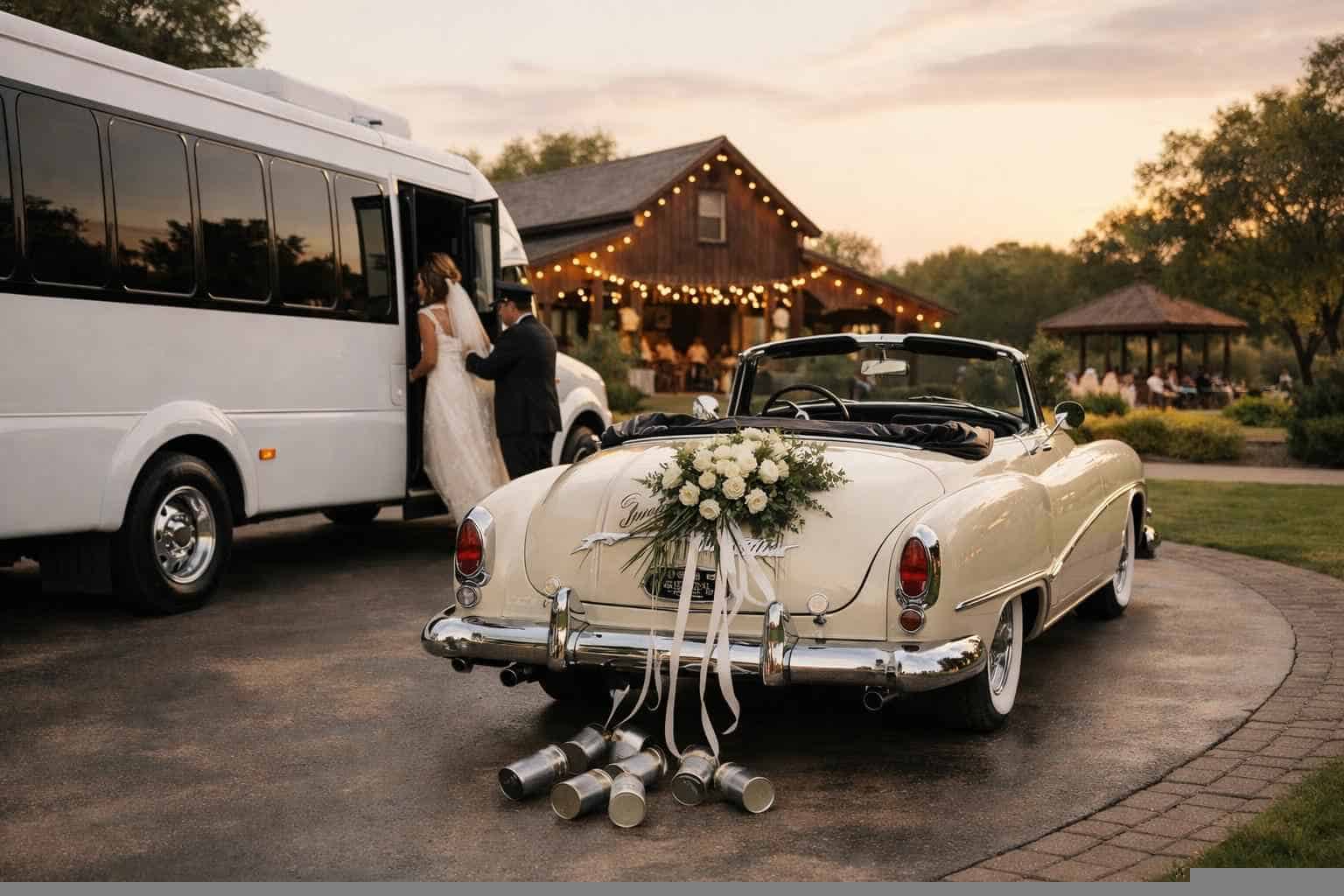 Do You Provide Wedding Day Shuttles And A Classic Vintage Getaway Car In Garland Texas
