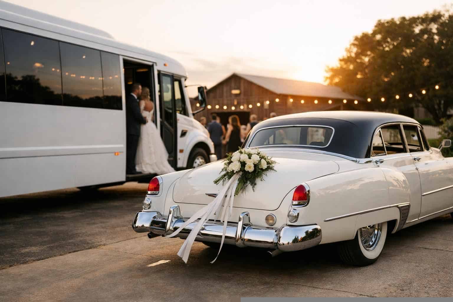 Do You Provide Wedding Day Shuttles And A Classic Vintage Getaway Car In Garland Texas?