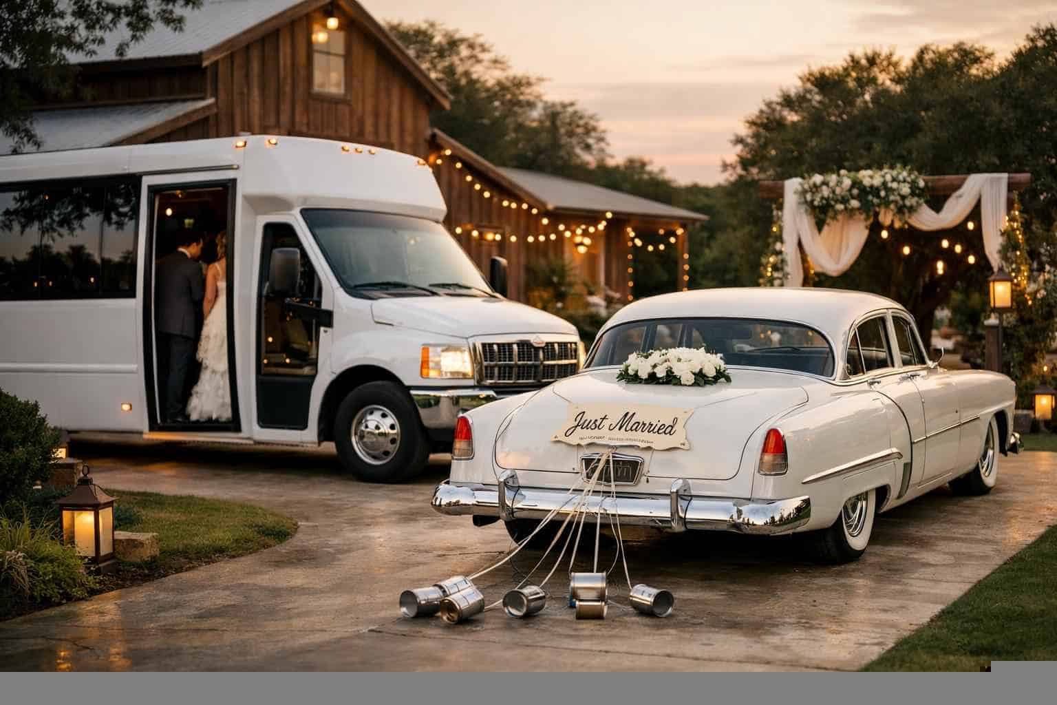 Do You Provide Wedding Day Shuttles And A Classic Vintage Getaway Car In Garland Texas