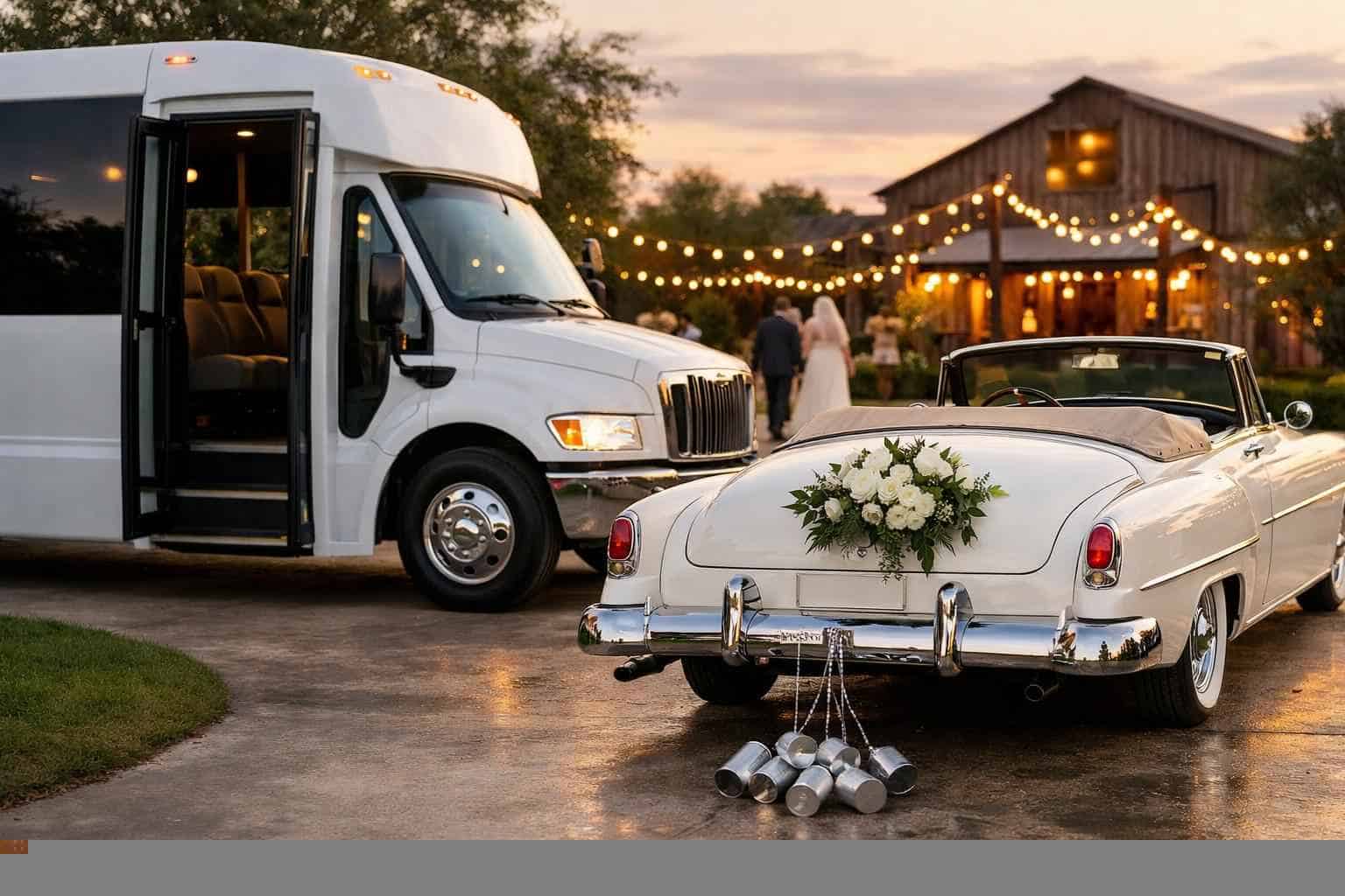 Do You Provide Wedding Day Shuttles And A Classic Vintage Getaway Car In Garland Texas