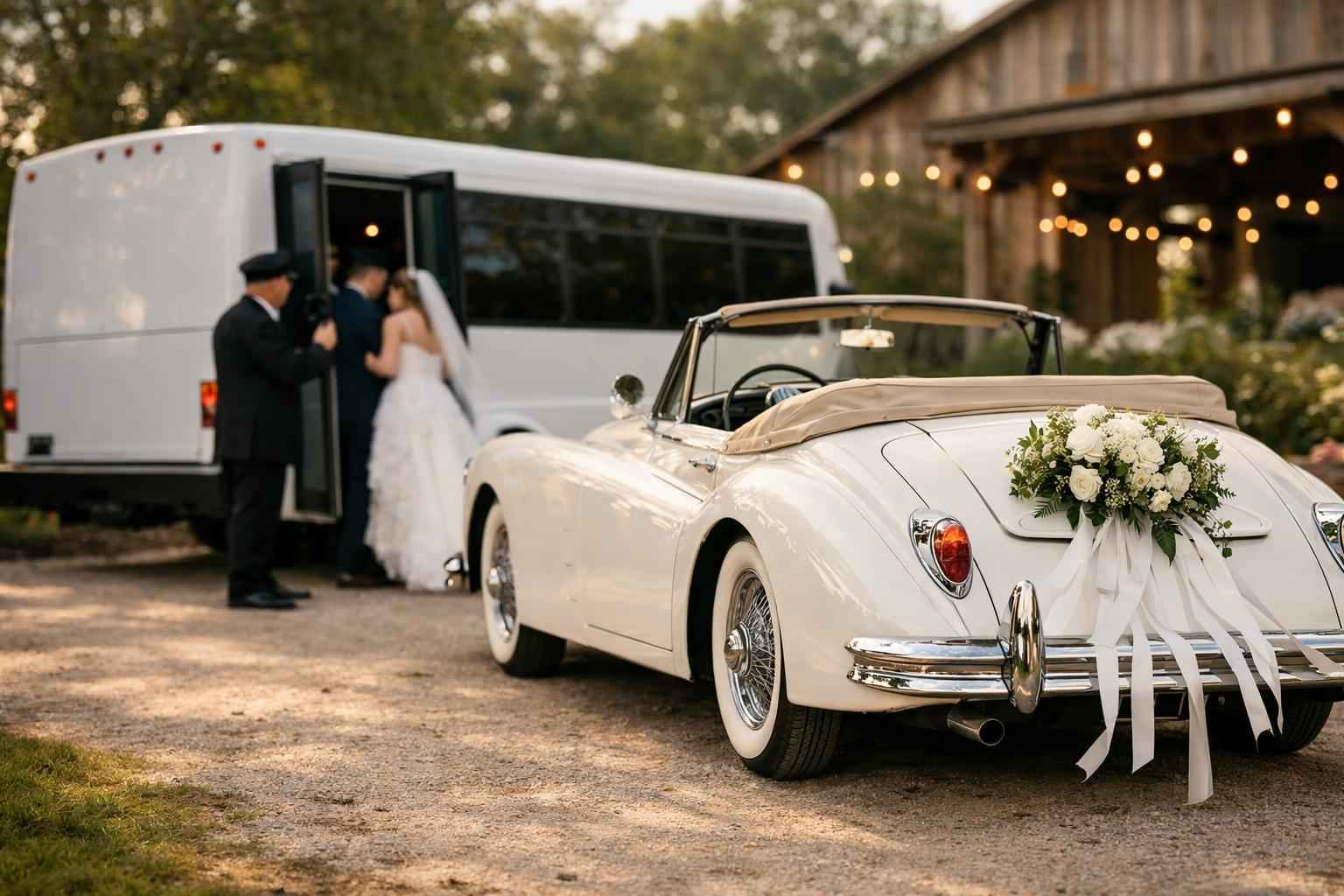 Do You Provide Wedding Day Shuttles And A Classic Vintage Getaway Car In Garland Texas?