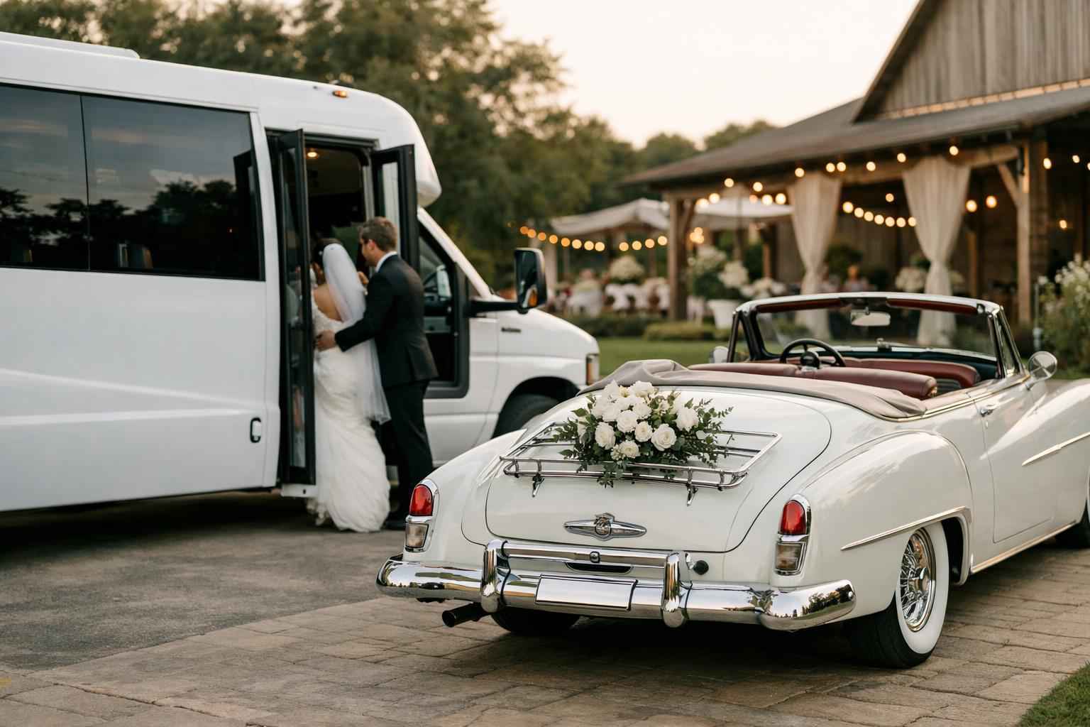 Do You Provide Wedding Day Shuttles And A Classic Vintage Getaway Car In Garland Texas?