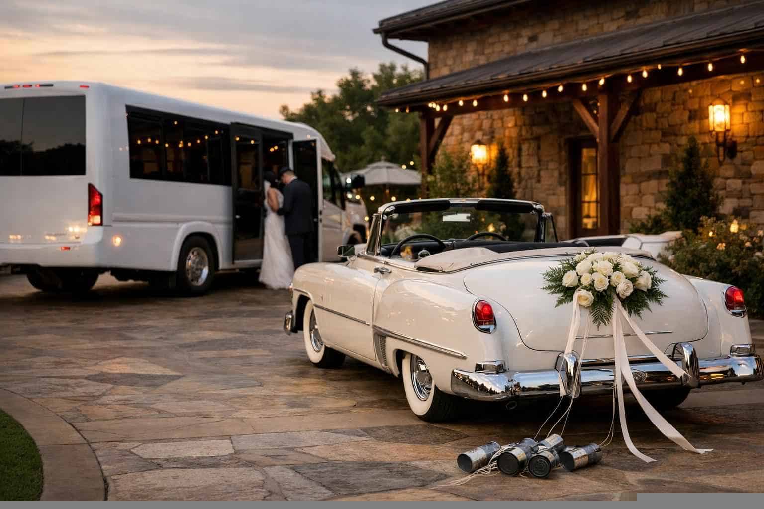 Do You Provide Wedding Day Shuttles And A Classic Vintage Getaway Car In Garland Texas