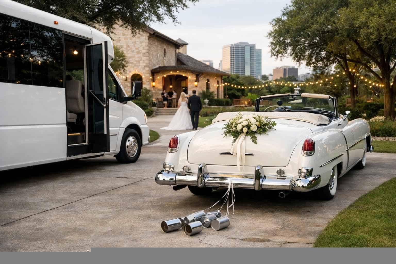 Do You Provide Wedding Day Shuttles And A Classic Vintage Getaway Car In Irving Texas