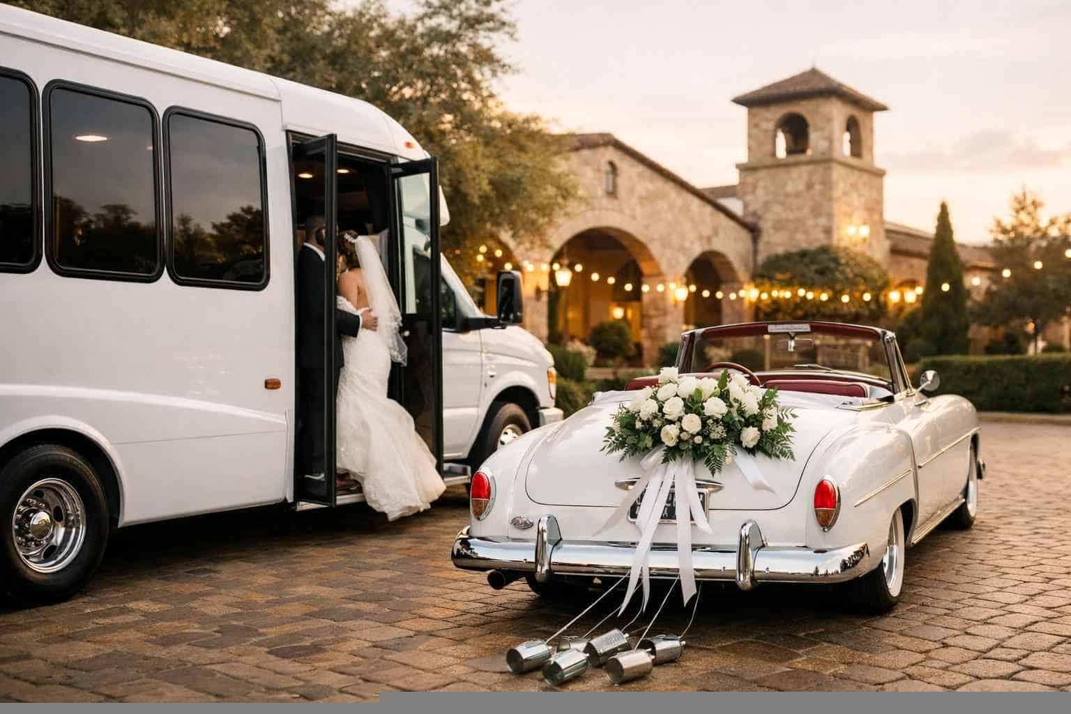 Do You Provide Wedding Day Shuttles And A Classic Vintage Getaway Car In Irving Texas