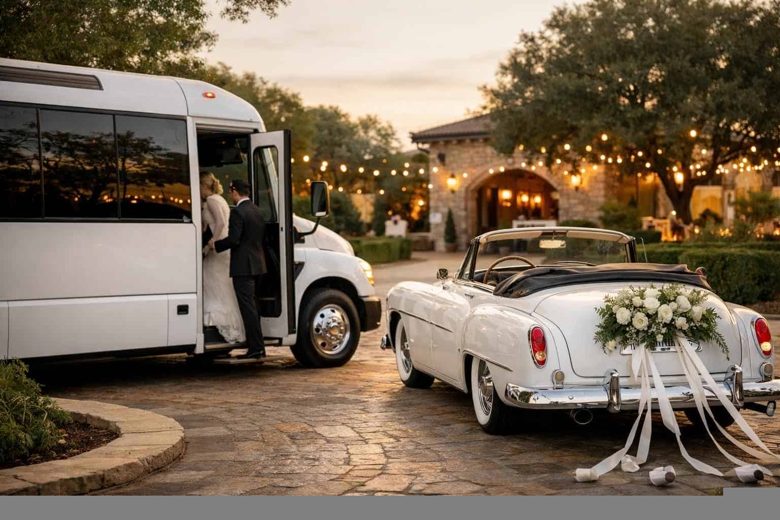 Do You Provide Wedding Day Shuttles And A Classic Vintage Getaway Car In Irving Texas?